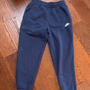 Nike Kids Navy Jogger Sweatpants with White Logo